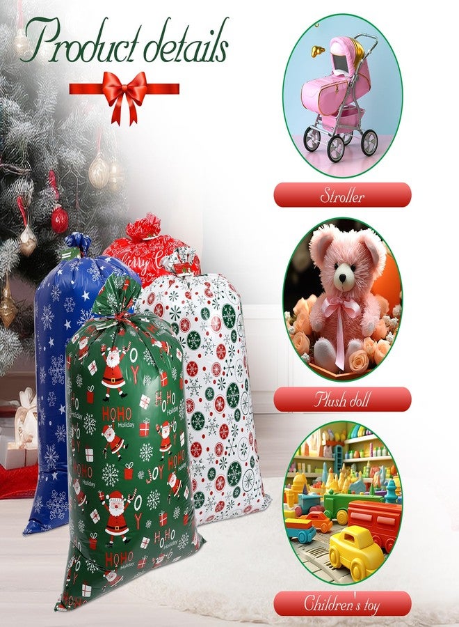 gepas Extra Large 4 Count Oversized Christmas Jumbo Gift Wrapping Bags for Xmas Party Favors Storage - Image 5